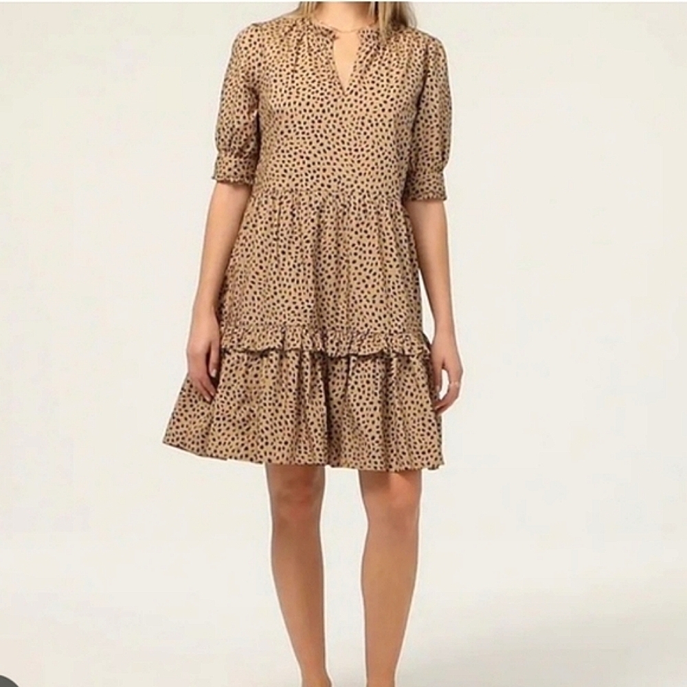 J.Crew Leopard Print tiered mini dress size small